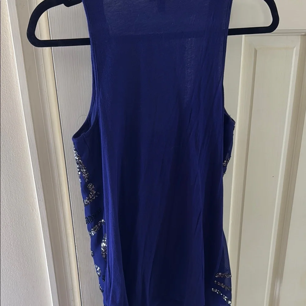 Express Fitted Purple Sequin Tank Top - Picture 4 of 5